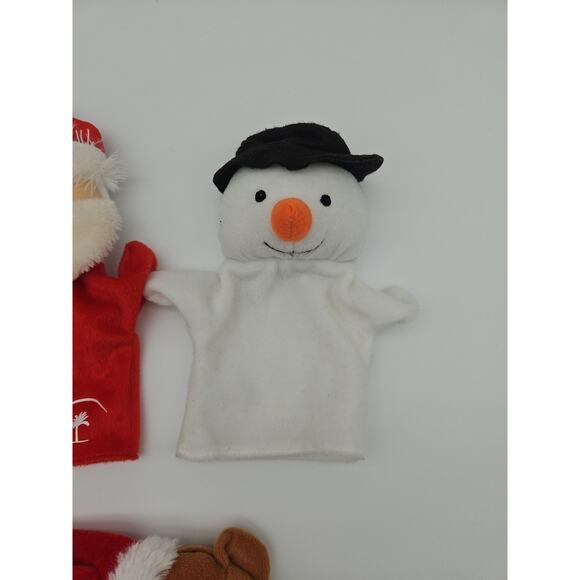 Christmas Hand Puppet Super Soft Plush Kid Child Toy LOT OF 5 Santa Snowman Bear - Picture 2 of 11